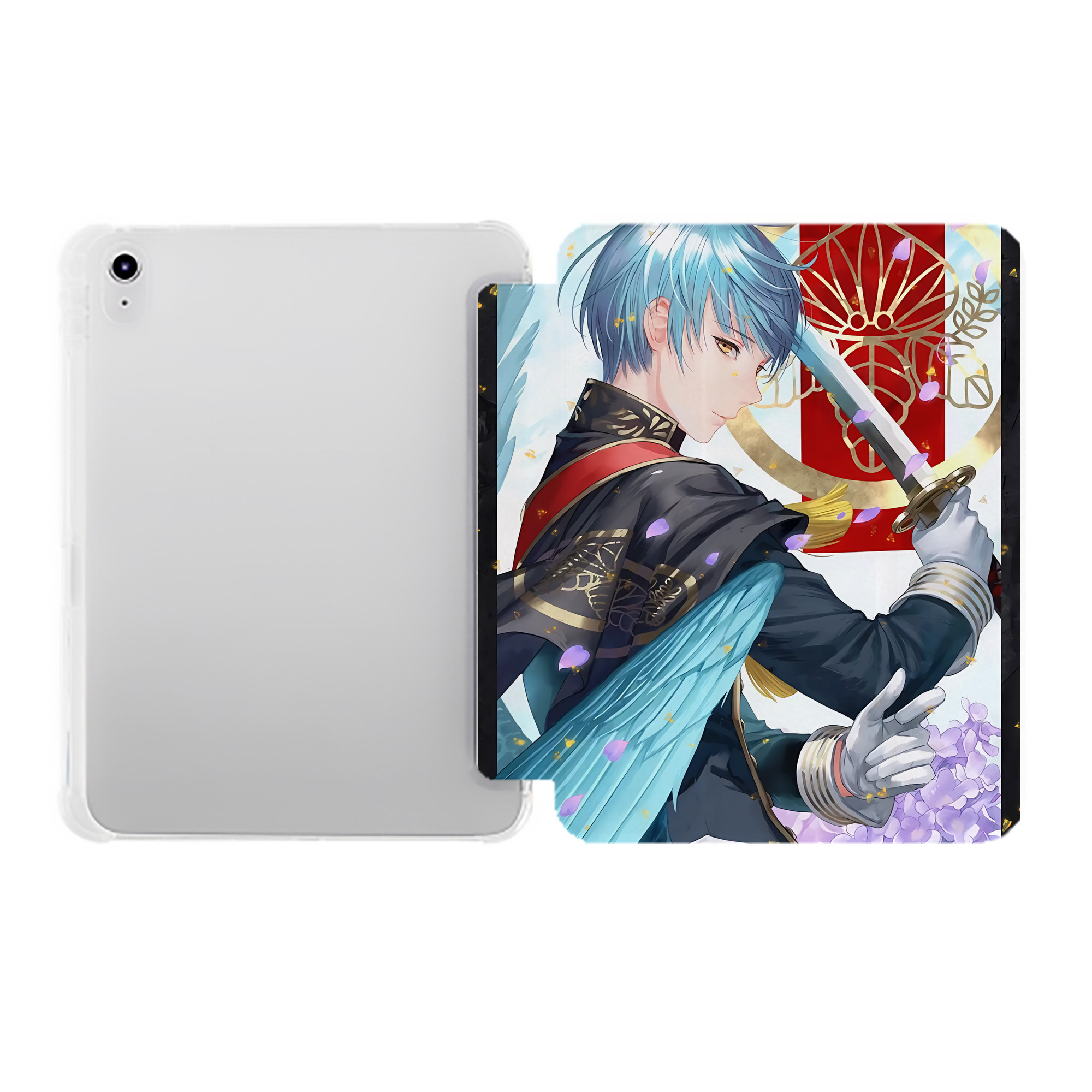 （画像用） 刀剣乱舞 Touken Ranbu IPad ケース ペン収納付き 三つ折りスタンド PUレザー×シリコン 対応機種9.5/10.5/10.9インチ